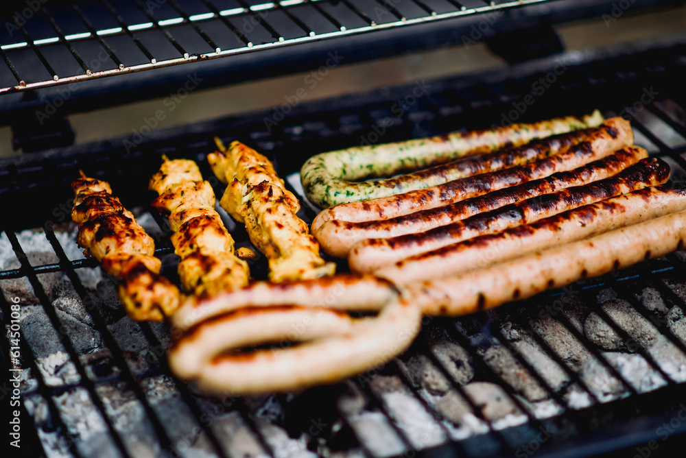 grilled meat on the barbecue grilled meat on the barbecue