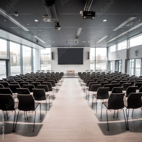 Empty conference room for presentations with screen, Lecture hall or auditorium at a university.