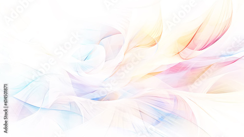 abstract multicolored interlacing lines on a white light background. Generative AI © kichigin19