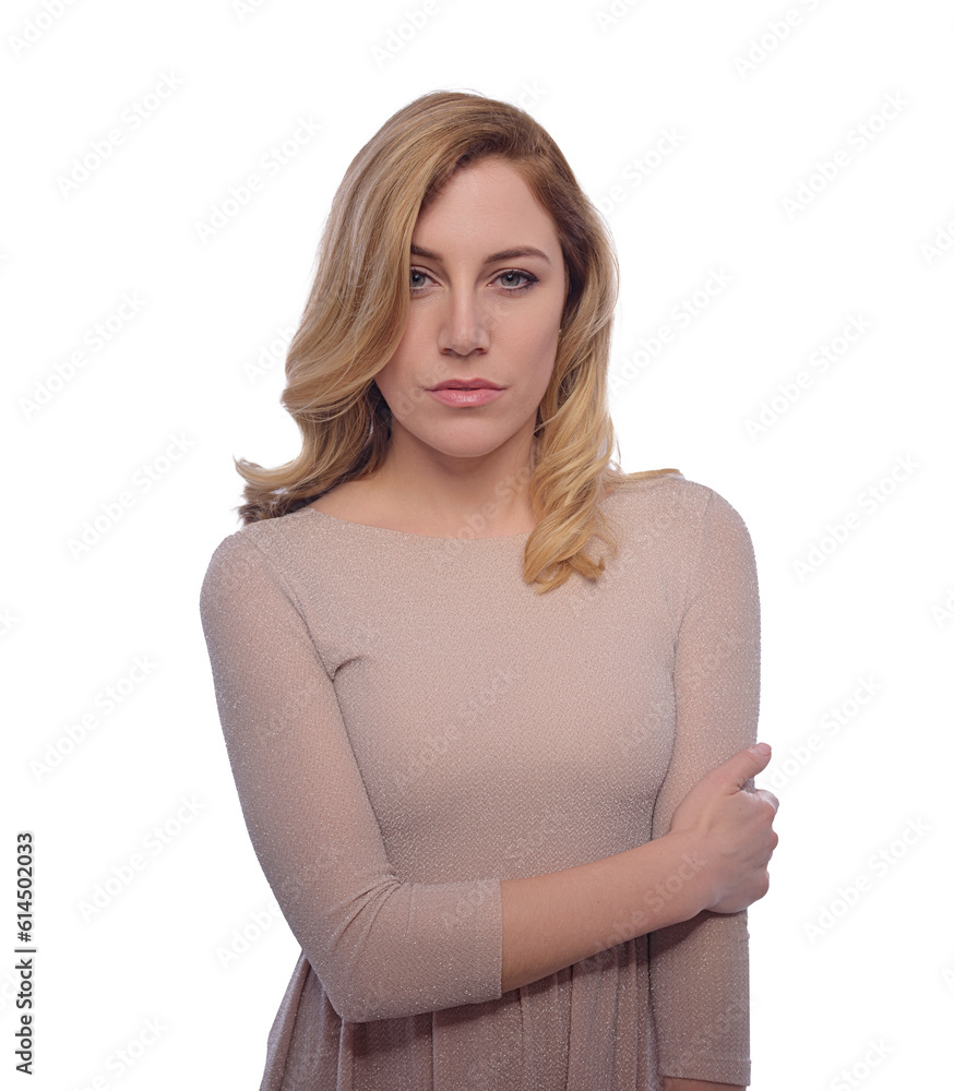 Attractive blonde woman posing on a white background. Attractive blonde woman posing on a white background.