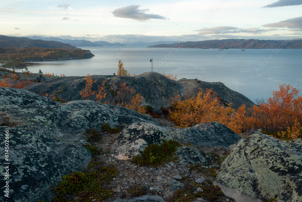 Nature around Hjemmeluft with the view of Altafjorden, Finnmark, Norway