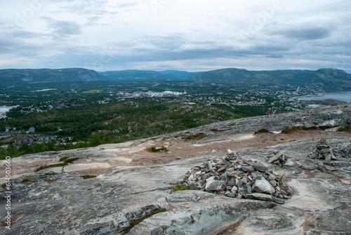 The scenery of Alta town from the top of Komsa Mountain, Norway photo