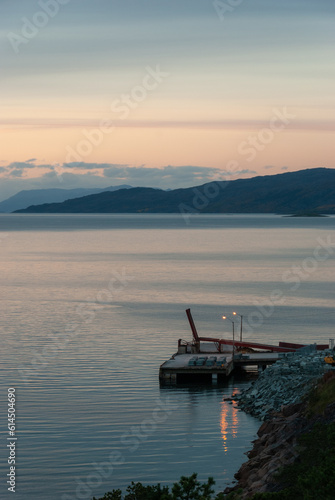 Beautiful sunset over Altafjorden by Alta, Finnmark, Norway photo