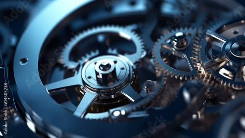 background of the gear mechanism inside the watch. Generative AI photo