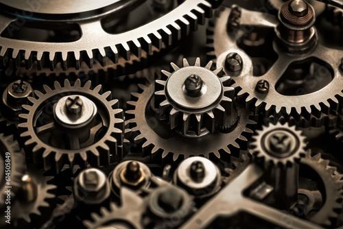 Mechanism gears and cogs at work background
