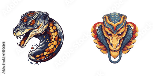 Snake head colorful icon. Vector illustration.