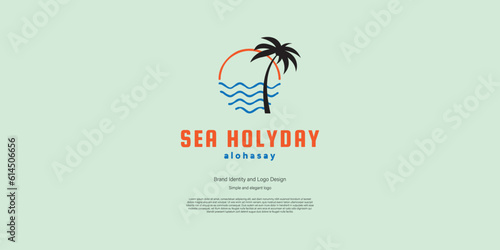 holiday beach logo design for event or brand