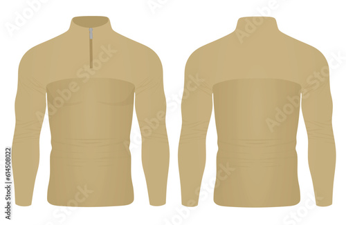 Brown tight long sleeve t shirt. vector