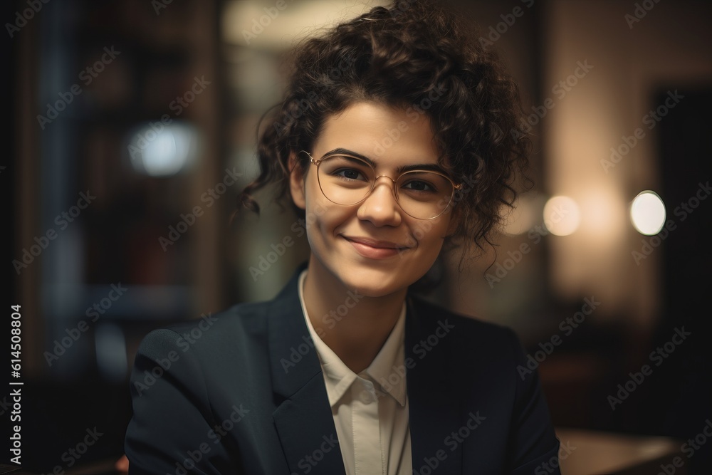 Fototapeta premium businness woman in suit looking to camera