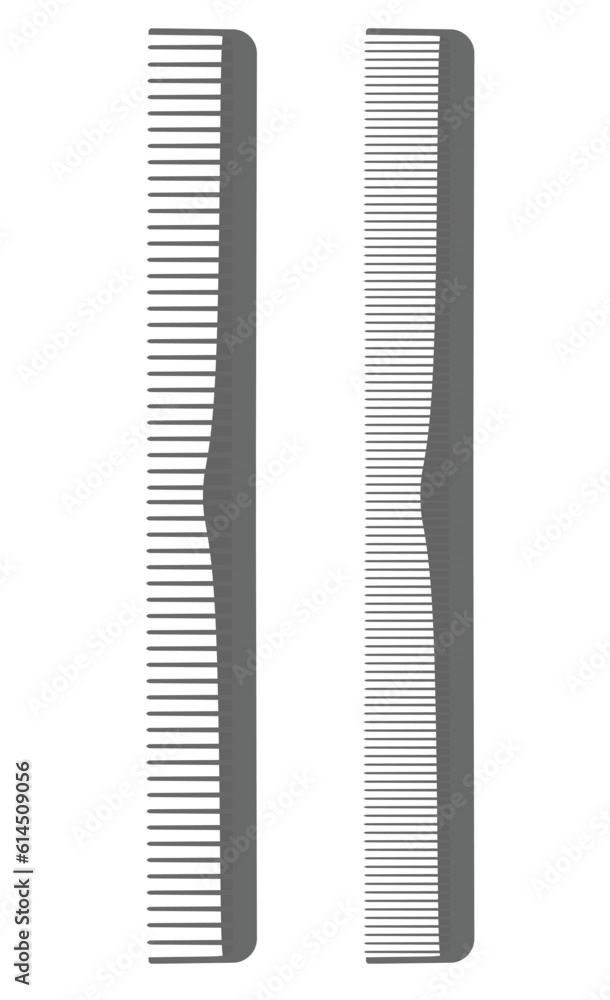 Grey comb set. vector illustration