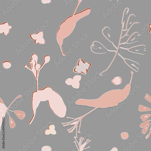 pattern vector digital art abstract flowers floristry rainbow colors contour line
