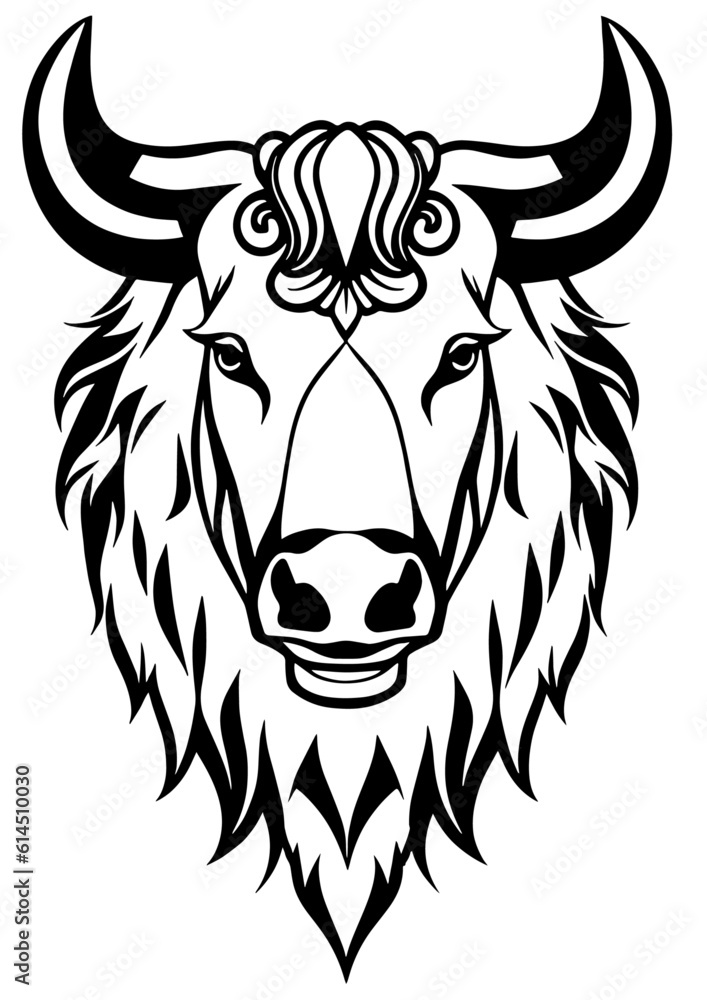 Bull Head Silhouette Vector Illustration Bull Head Silhouette Vector Illustration
