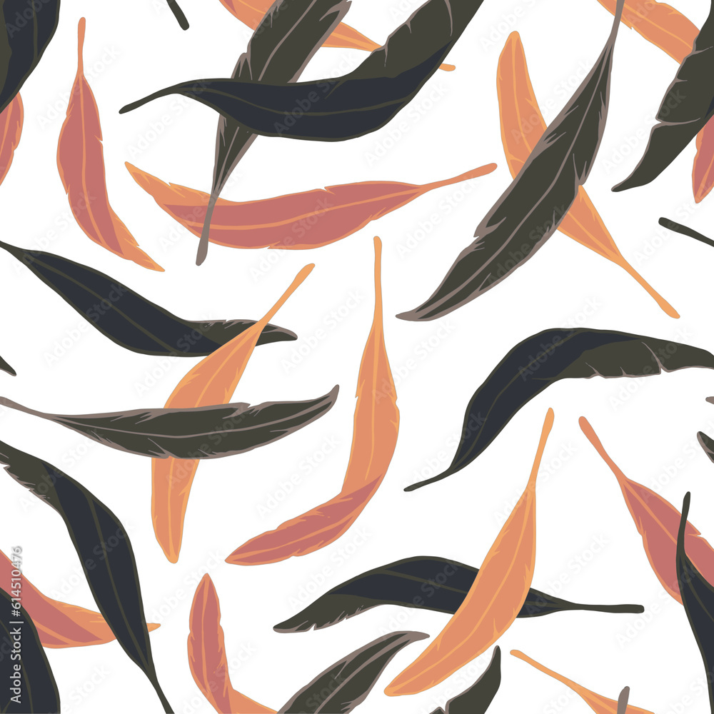 Fototapeta premium Leaves seamless pattern, Floral pattern, Seamless botanical texture, textile pattern, Leaf design, Tropical design