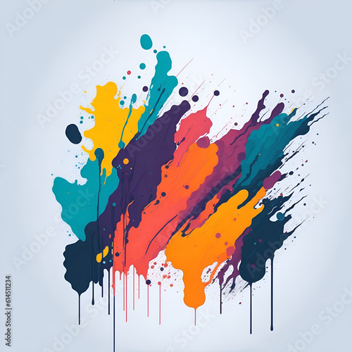 Abstract water color splash. AI generated illustration