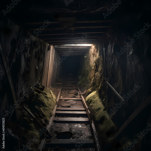 the mine tunnel 