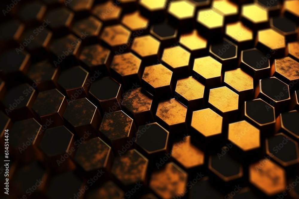 abstract gold background with hexagons abstract gold background with hexagons