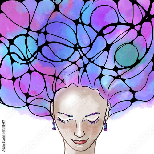 art therapy neurography in a girl's head