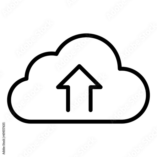 cloud upload icon on transparent background