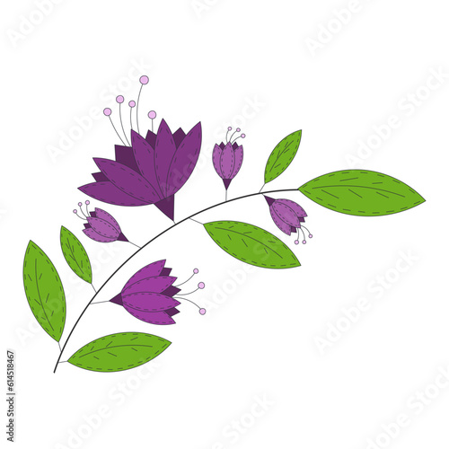 composition of bluebells purple color vector