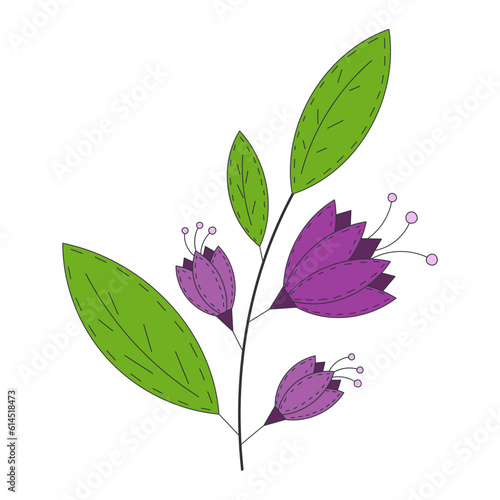 composition of bluebells purple color vector