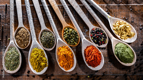 Composition with assortment of spices and herbs