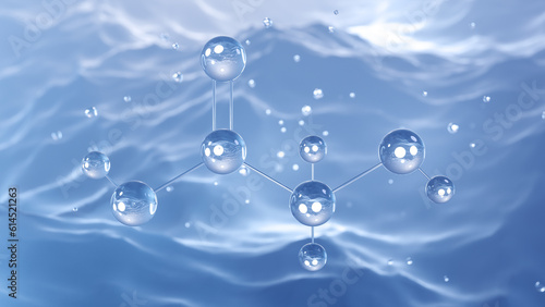 Fototapeta Naklejka Na Ścianę i Meble -  glycolic acid molecular structure, 3d model molecule, hydroxyacetic acid, structural chemical formula view from a microscope