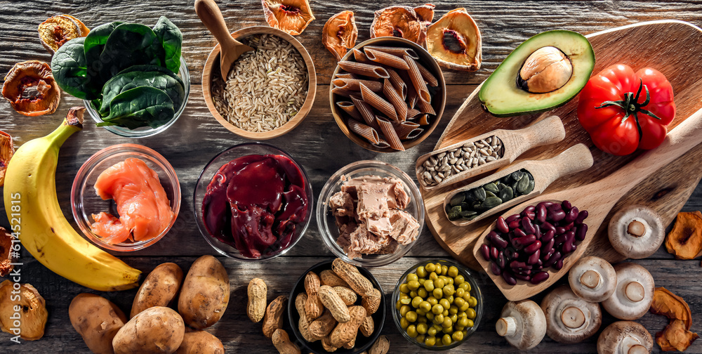 Composition with food products rich in niacin Composition with food products rich in niacin