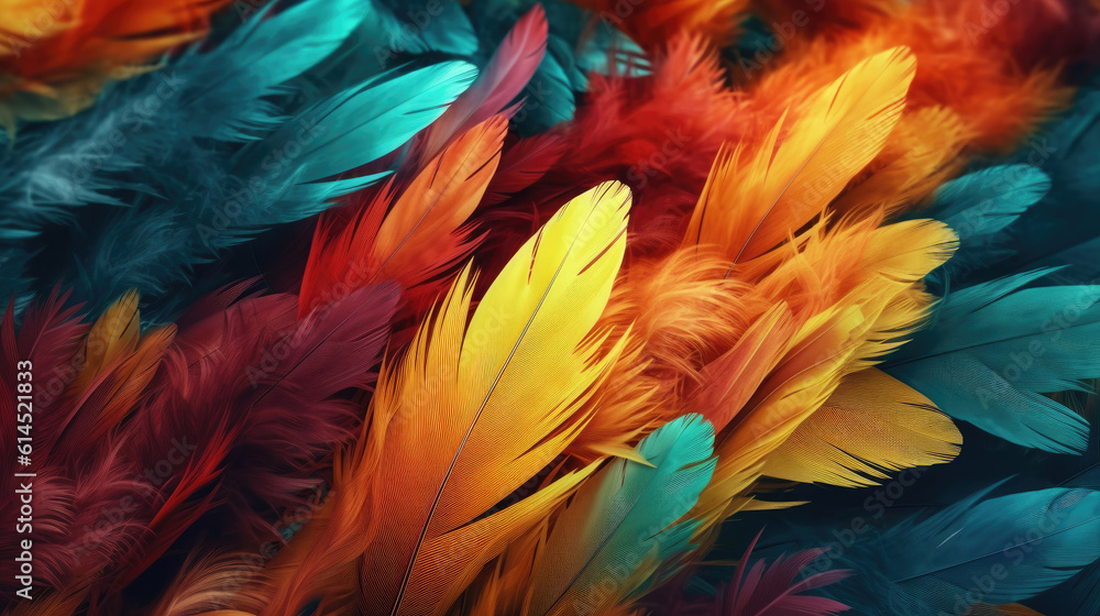 Obraz premium Colorful feathers from above