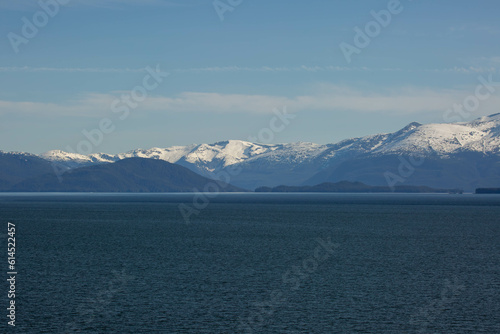 Canvas Print scenic landscape photograph of the snowcapped mountains of Alaska from the ocean view