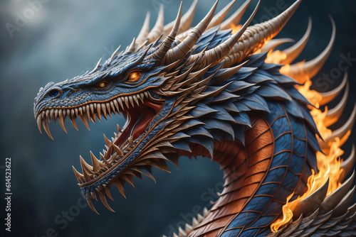 Photo generative Ai of Dragon head illustration © Fernandha theori