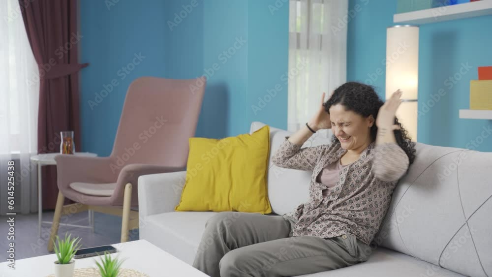 Young woman with family problems. Young woman with family problems.