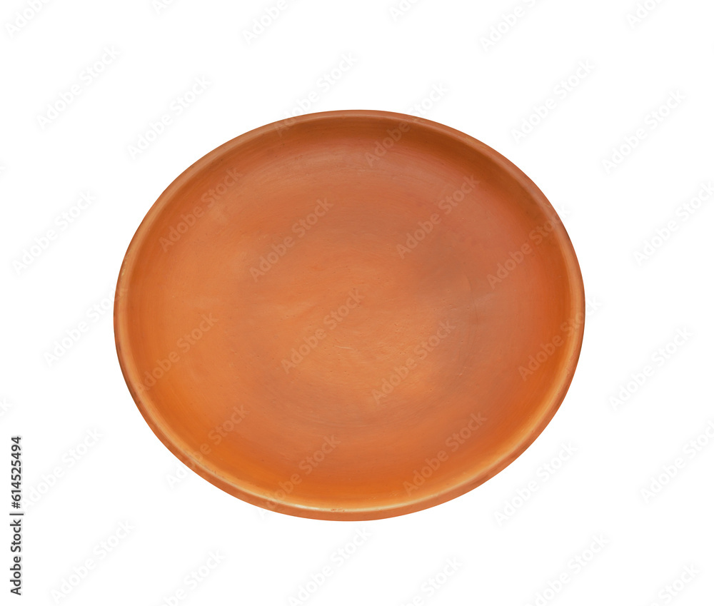 Top view of empty brown plate isolated on transparent background. Top view of empty brown plate isolated on transparent background.