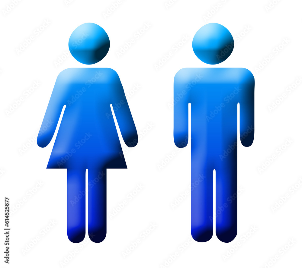 Man and woman in blue colors. isolated on transparent background. Man and woman in blue colors. isolated on transparent background.