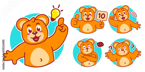 Bear cartoon stickers