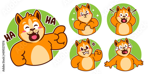 Shiba inu cartoon stickers