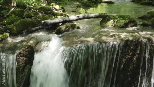 small waterfalls produced by the river alento abruzzo photo