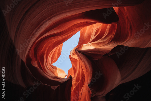 Antelope Canyon - abstract background. Travel and nature concept. Utah, Arizona, USA.