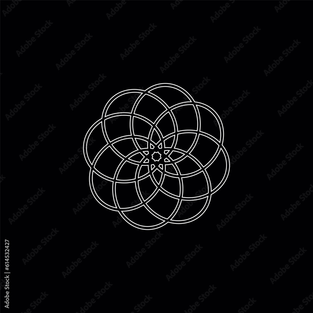 Fototapeta premium Circle line art vector logo design