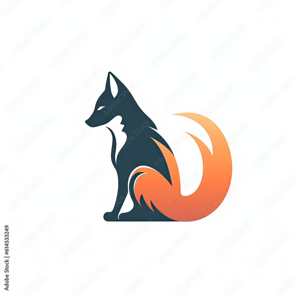 minimalist fox isolated logo generative ai minimalist fox isolated logo generative ai