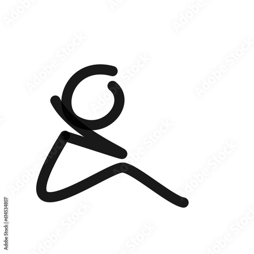 stick figure doing sit ups simple line art vector doodle