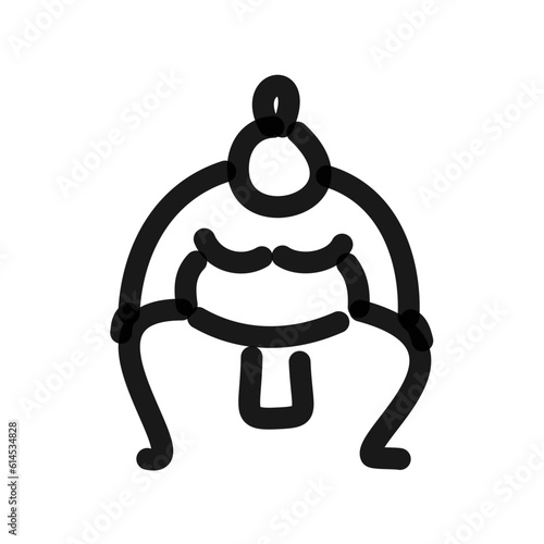 Sumo wrestler line drawing