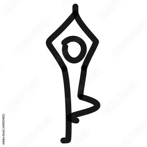 tree pose yoga line drawing