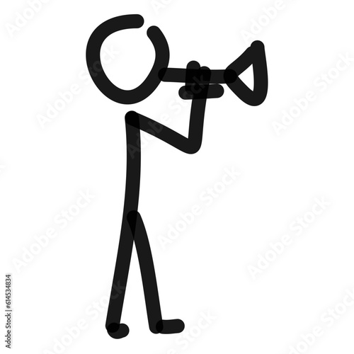 trumpet player simple drawing