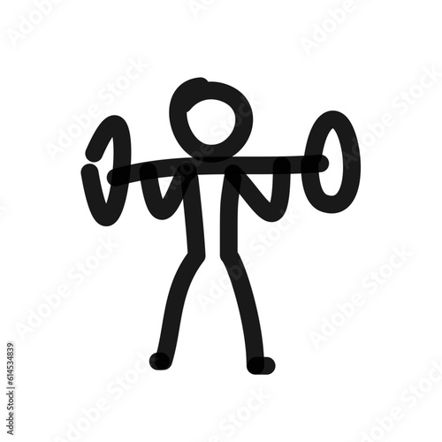 weight lifter line drawing