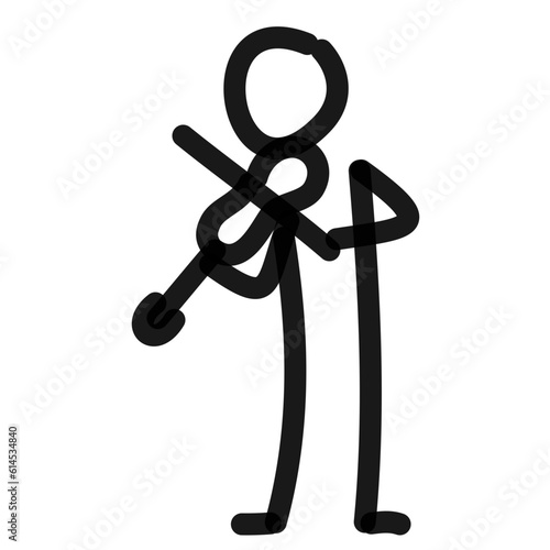 violin player simple line art drawing