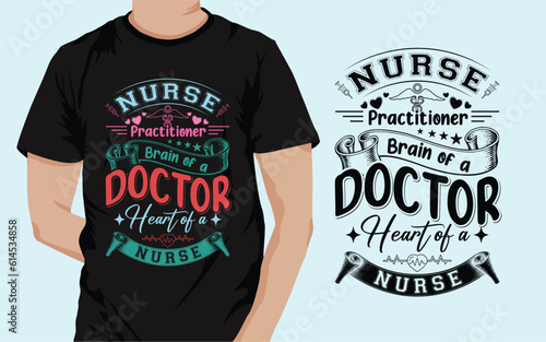 Nurse lettering typography  t shirt design & Template graphics