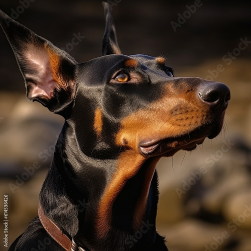 portrait of a dog, Doberman 