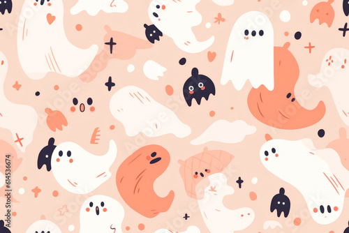 Halloween ghost seamless pattern graphic