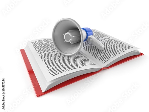 Megaphone on open book