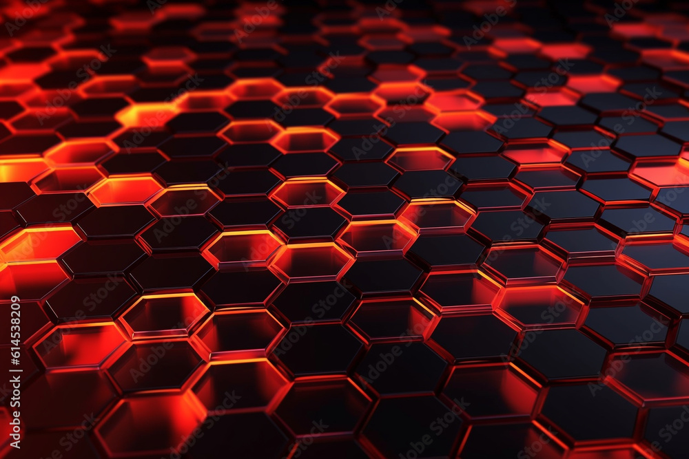 Abstract background formed from red hexagons , Glass red Pattern, Geometric Crystals, Abstract Abstract background formed from red hexagons , Glass red Pattern, Geometric Crystals, Abstract